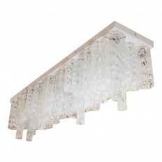 Rectangular flush mount fixture with lattimo shades